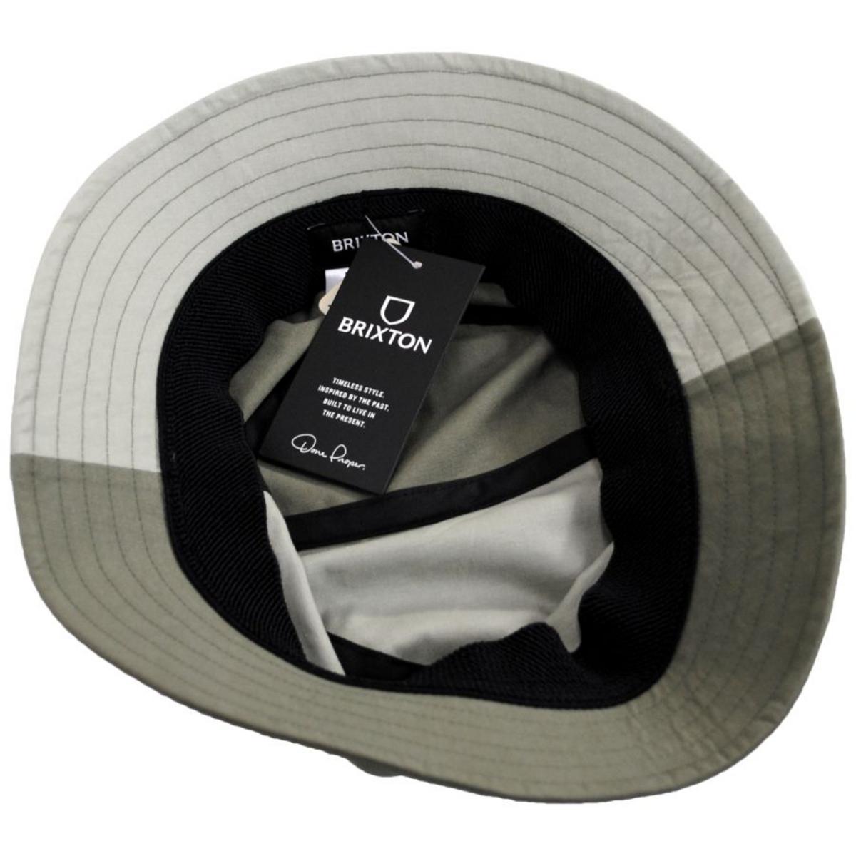 BRIXTON HATS | Beta Color Block Cotton Bucket Hat | 185545 | under | MINERAL GREY/OLIVE SURPLUS