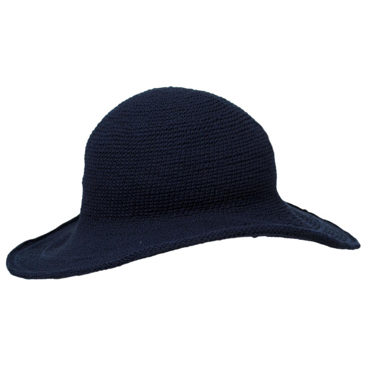San Diego Hat Company | Bali Cotton Crochet Sun Hat  | 108934 | profile | NAVY