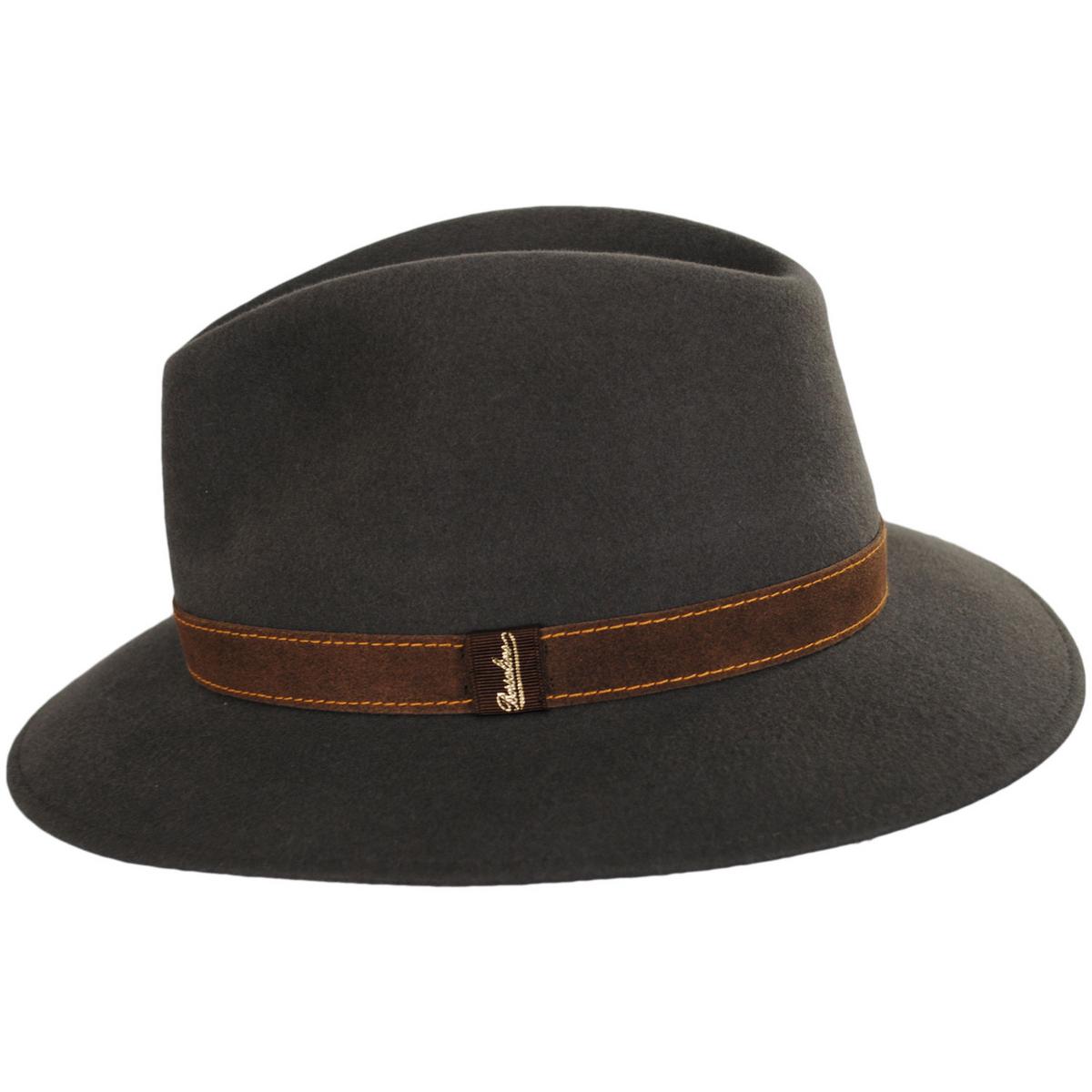 Borsalino | Traveler Fur Felt Fedora Safari Hat | 136300 | profile | SAGE