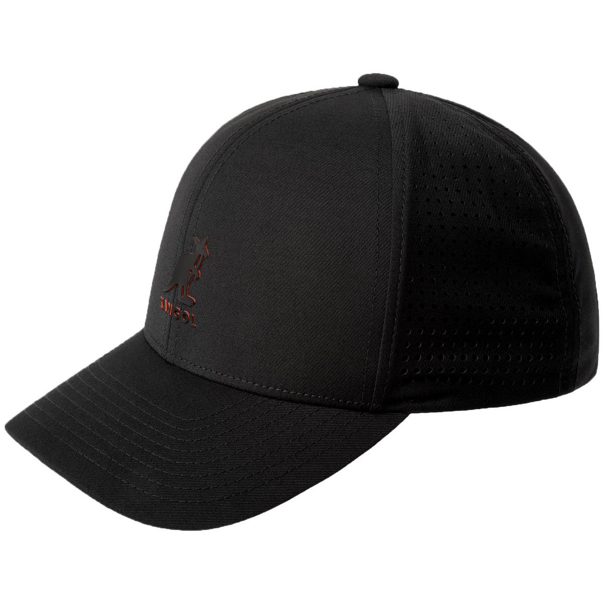 Kangol | Logo Edge Vented Strapback Baseball Cap | 201139 | detailone | BLACK MELANGE