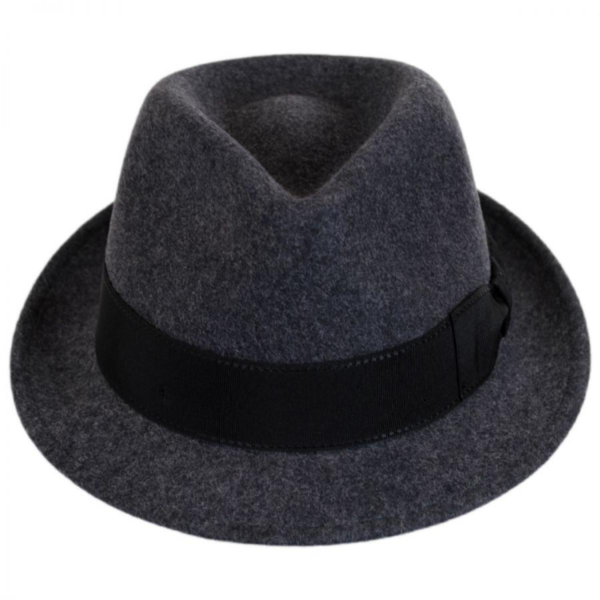 Stefeno Hats | Teardrop Wool Felt Trilby Fedora Hat | 136061 | front | GREY MIX