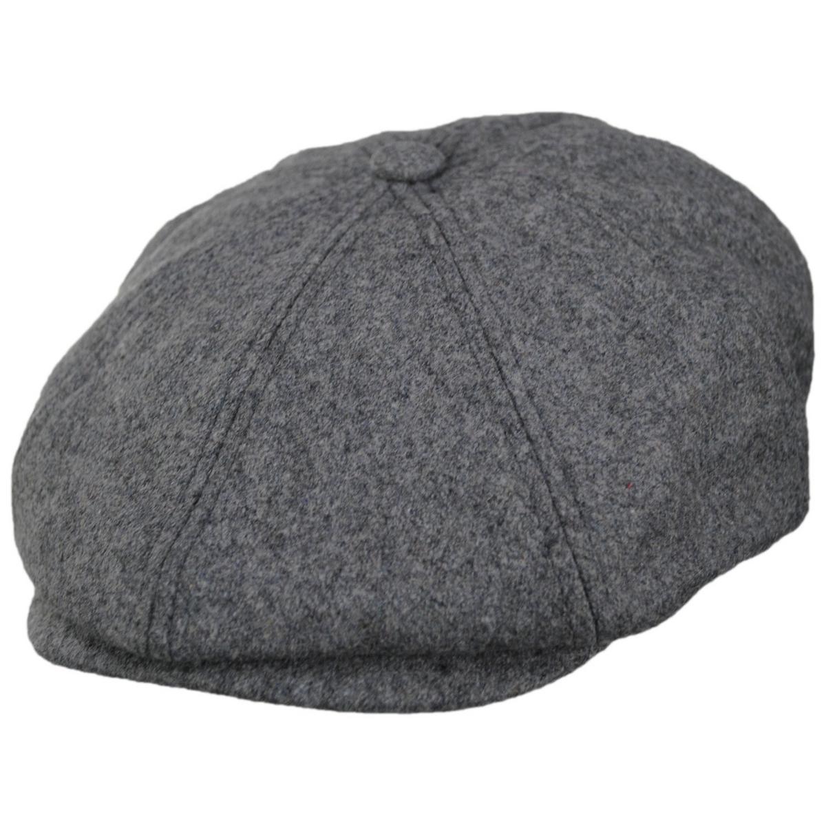 BRIXTON HATS | Brood Melton Wool Newsboy Cap | 161575 | lead | DARK HEATHER GREY/WASHED NAVY