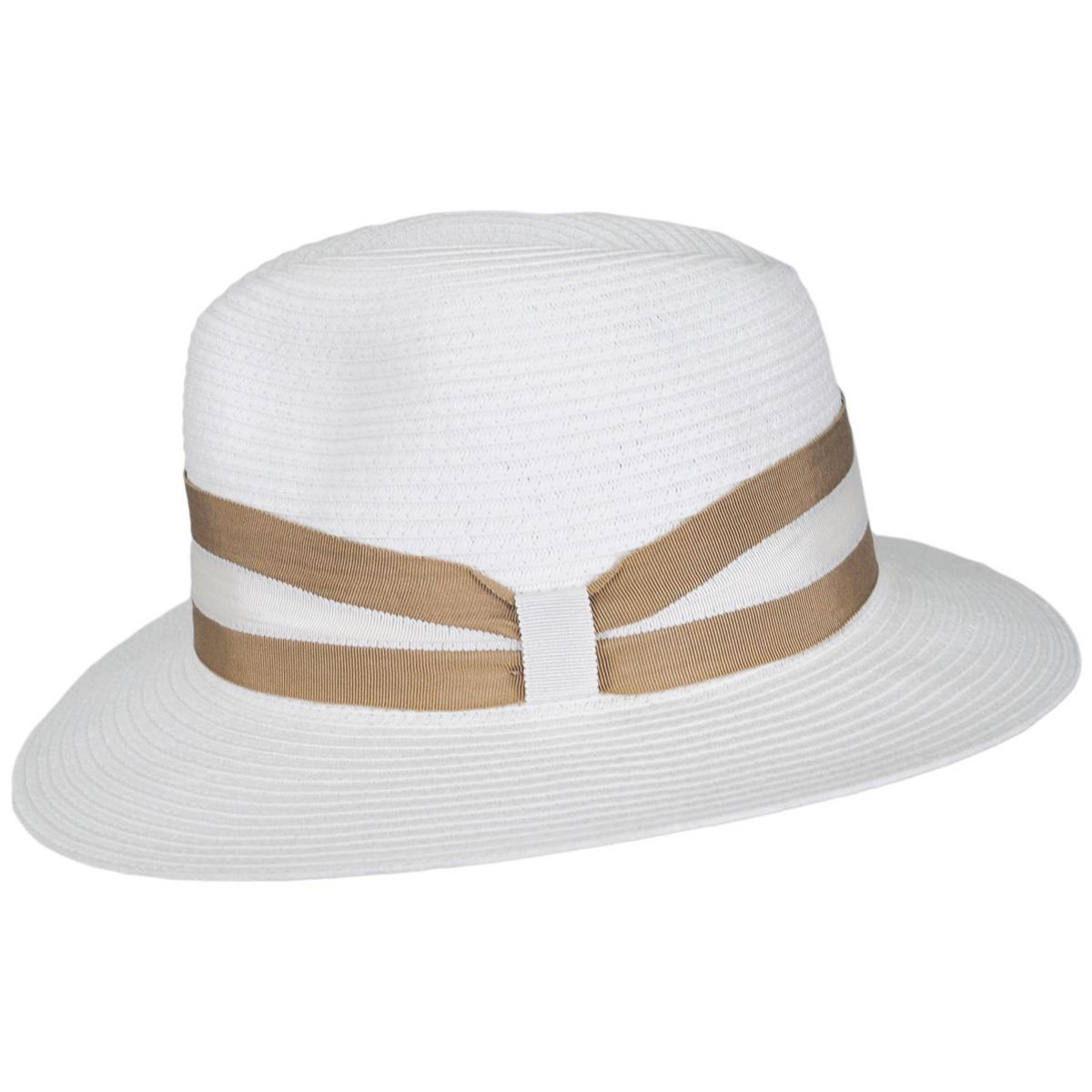 Physician Endorsed | Geneva Toyo Straw Fedora Hat | 102675 | profile | WHITE/TAUPE