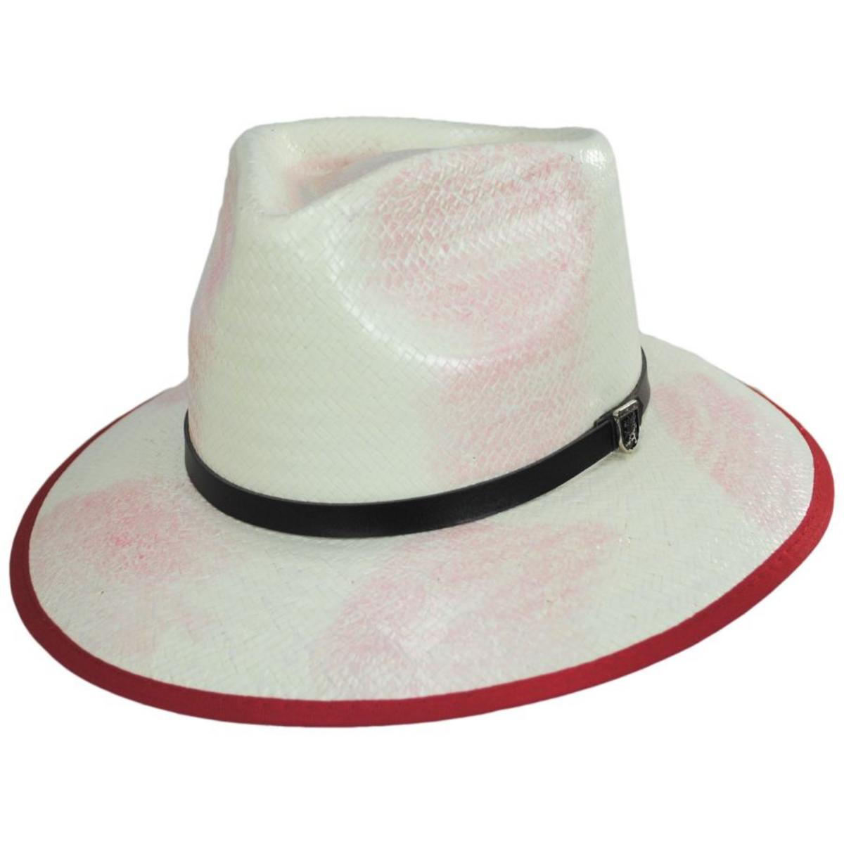 Stacy Adams | Ritz Distressed Toyo Straw Fedora Hat | 126085 | lead | NATURAL