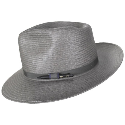 Bailey 1922 | Brice Shantung LiteStraw Fedora Hat | 127924 | profile | CHARCOAL