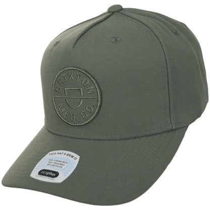 BRIXTON HATS | Crest 5-Panel Snapback Baseball Cap | 201858 | lead | IVY GREEN