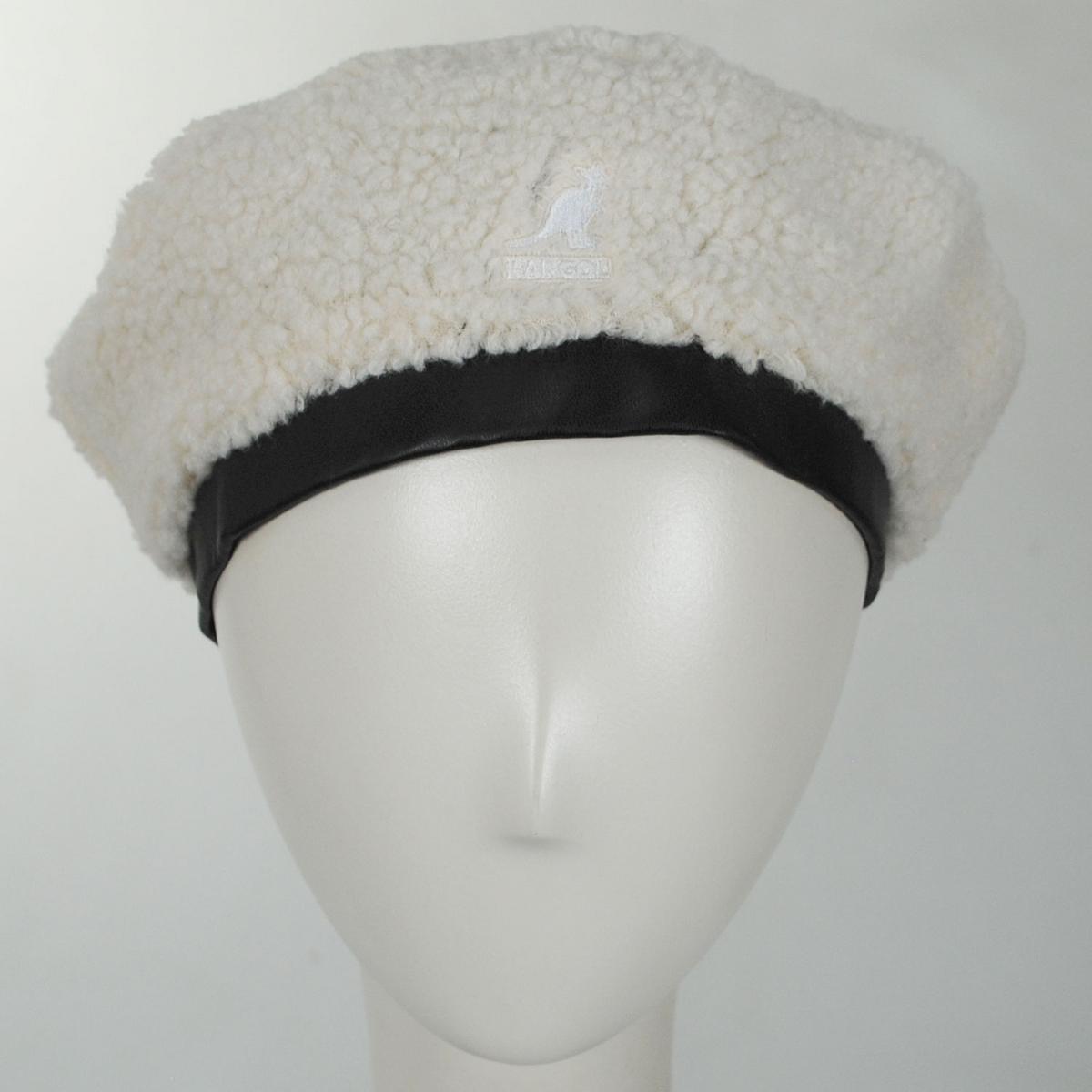 Kangol | Plush Reversible Beret | 150920 | front | OFF WHITE/OIL GREEN