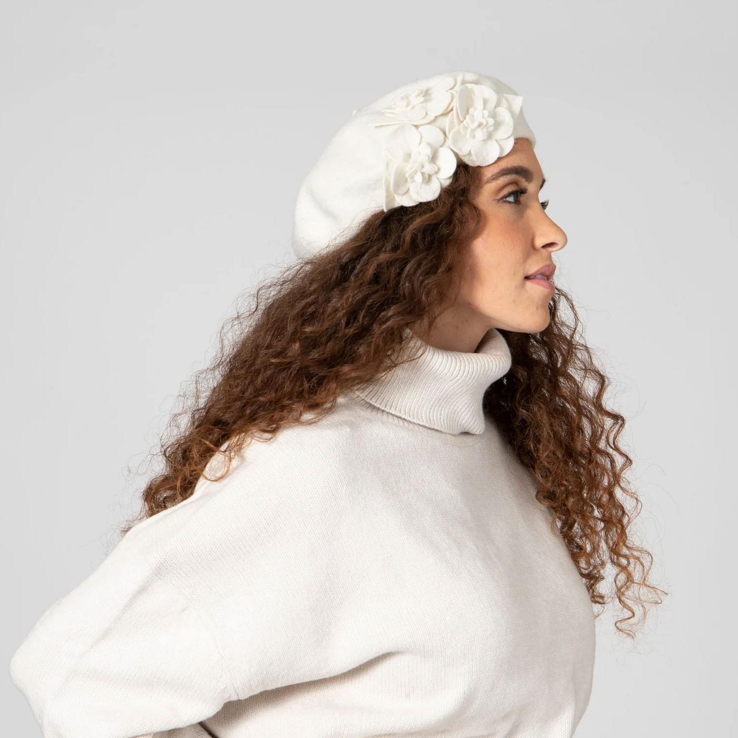 San Diego Hat Company | Fleur Wool Beret | 151613 | lsmone | IVORY