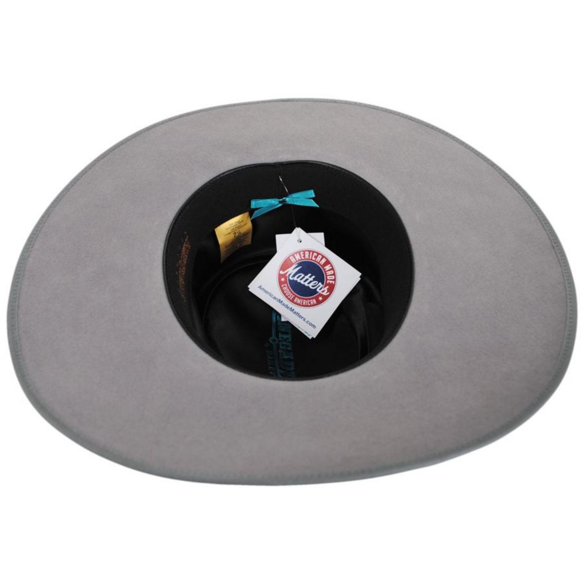 Renegade | Cowpuncher Wool and Angora Felt Gambler Hat | 100810 | under | GUNMETAL
