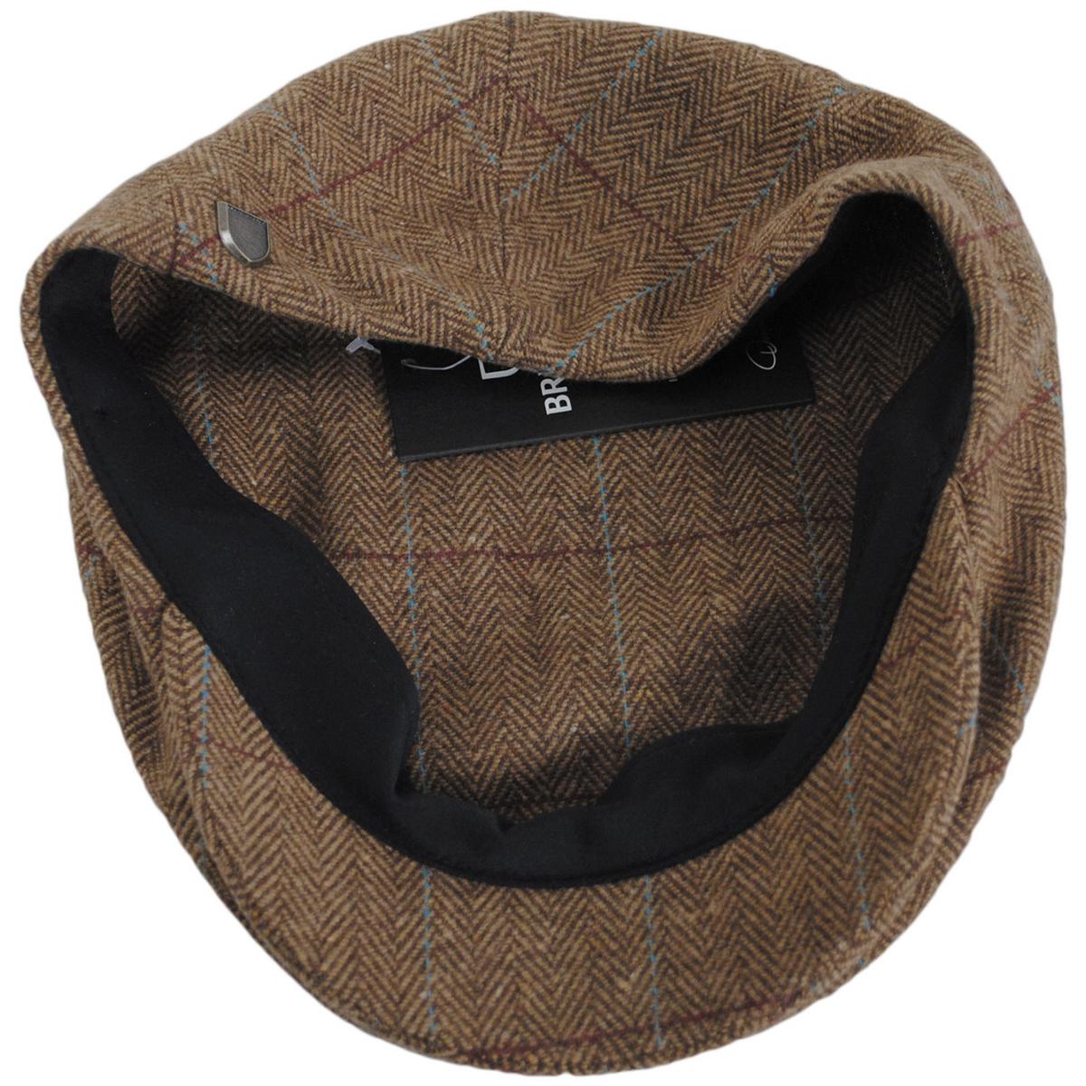 BRIXTON HATS | Hooligan Lightweight Herringbone Overcheck Plaid Ivy Cap - Brown/Light Brown | 161559BLB | under | BROWN/LIGHT BROWN