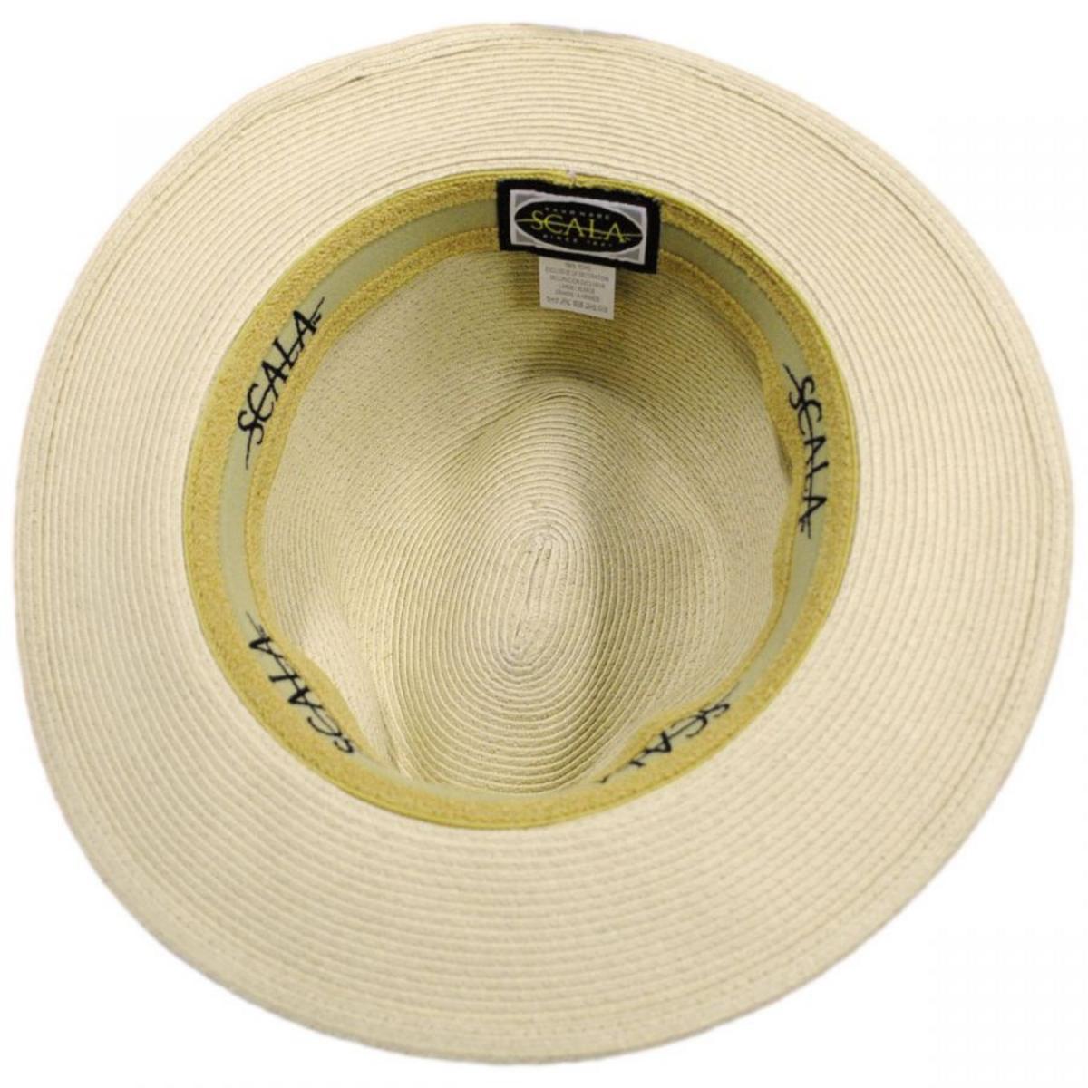 Scala | Augusta Crushable Toyo Braid Safari Fedora Hat | 126346 | under | NATURAL
