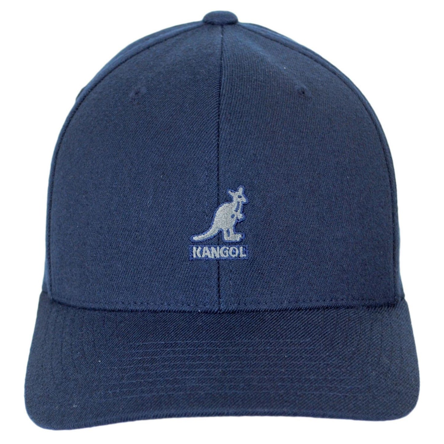 Kangol | Logo Wool Flexfit Fitted Baseball Cap | 201104 | front | DARK BLUE