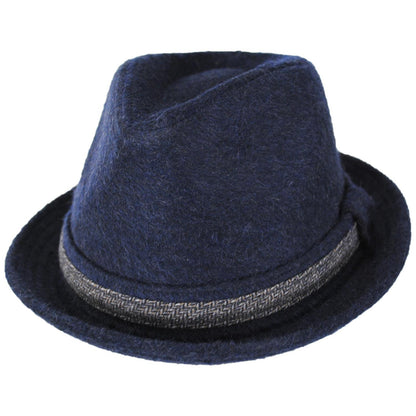 Dorfman Pacific | Oswald Wool Blend Fedora Hat | 140249 | lead | NAVY