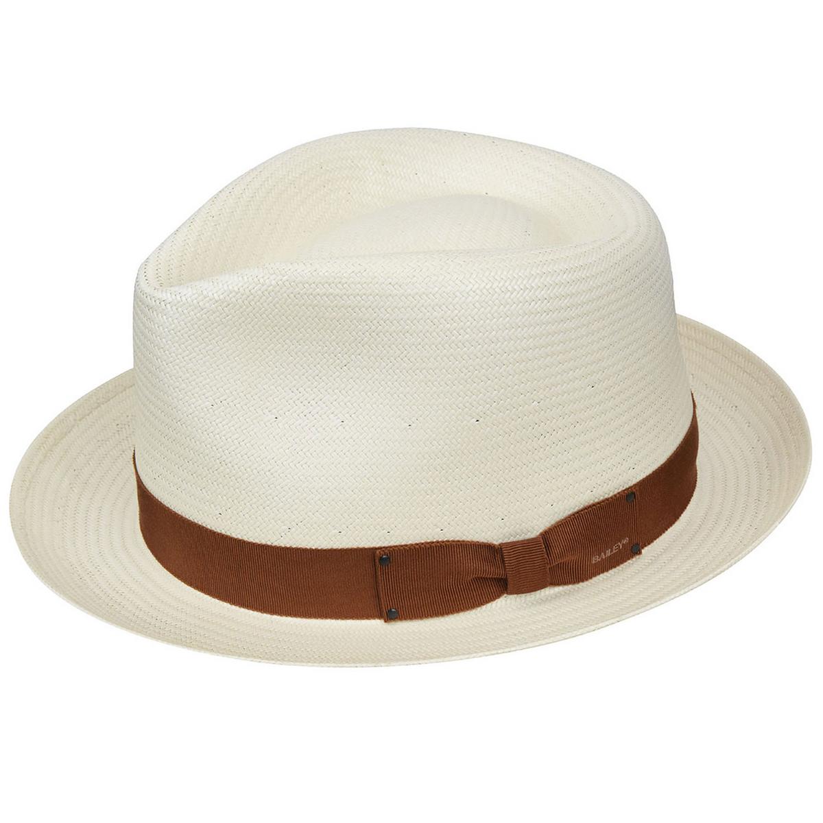 Bailey 1922 | Guthrie Shantung Straw Fedora Hat | 127840 | profile | NATURAL/RUST