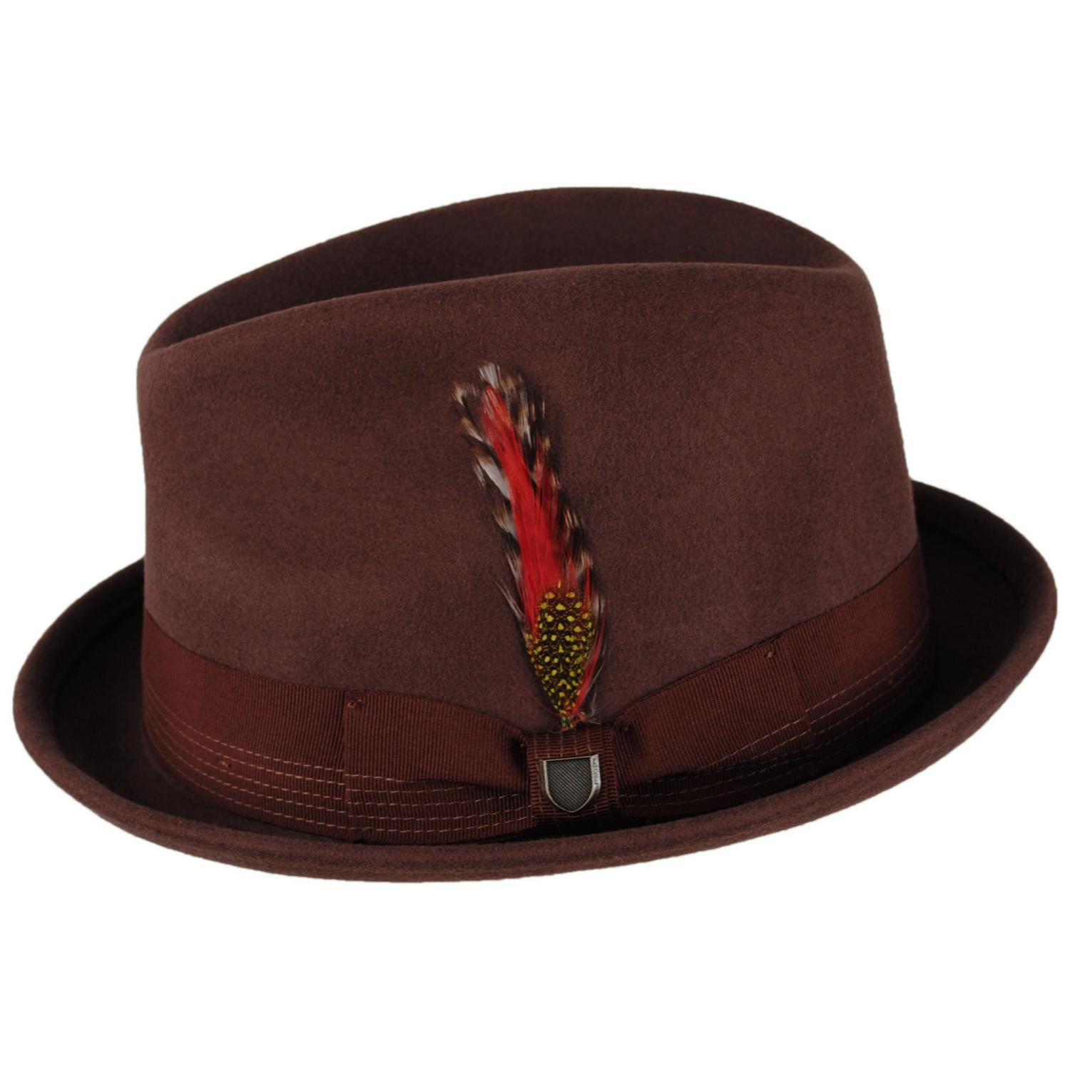 BRIXTON HATS | Gain Wool Felt Fedora Hat - Chestnut | 135600FW | profile | CHESTNUT
