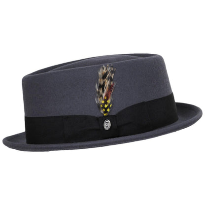 Jaxon Hats | Wool Felt Diamond Crown Fedora Hat | 135066 | profile | GREY