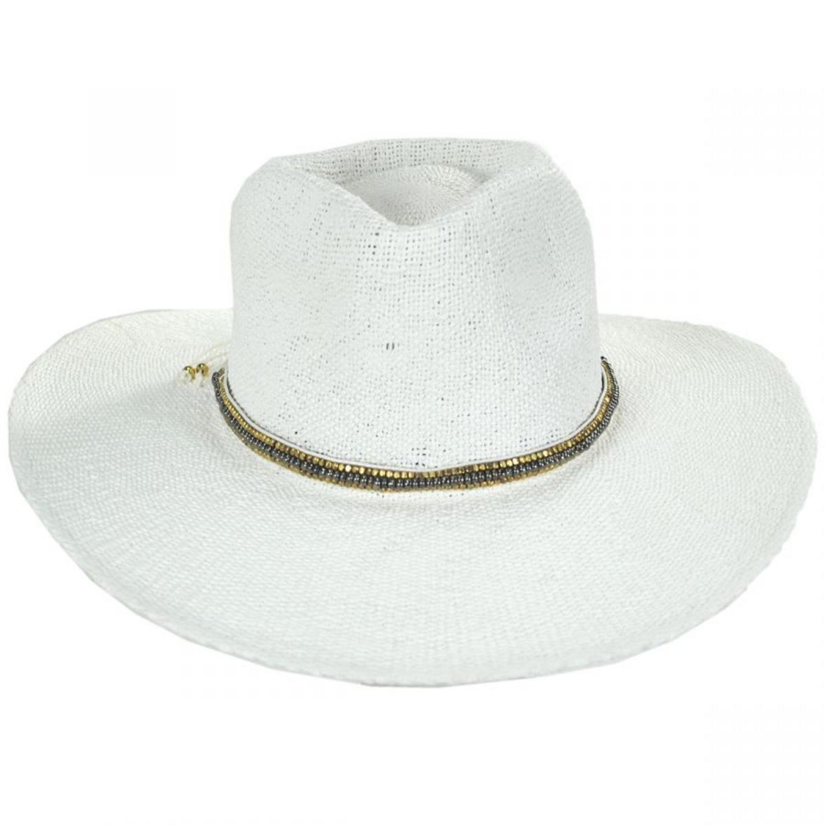 NIKKI BEACH | Monte Carlo Toyo Straw Rancher Hat | 102789 | front | WHITE