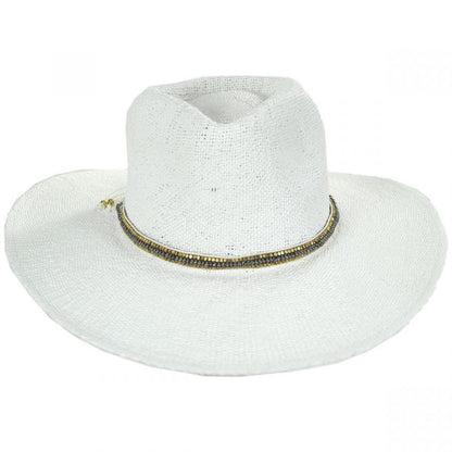 NIKKI BEACH | Monte Carlo Toyo Straw Rancher Hat | 102789 | front | WHITE