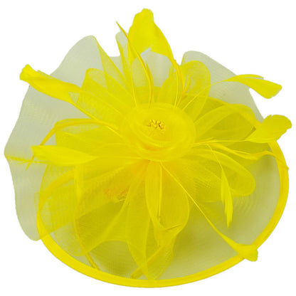 Sophia | Floral Mesh and Ribbon Fascinator Hat | 122905 | lead | YELLOW