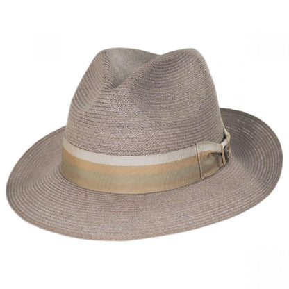 Dobbs | Side Eye Hemp Straw Fedora Hat | 127025 | lead | TAUPE