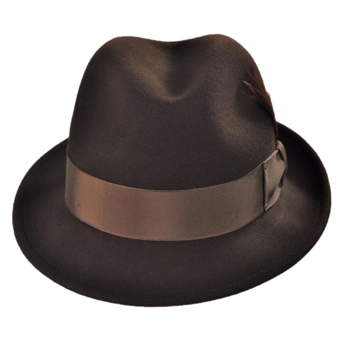 Bailey 1922 | Tino Wool LiteFelt Trilby Fedora Hat | 130008 | front | BROWN