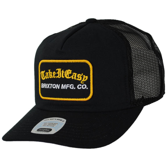 BRIXTON HATS | Take It Easy NetPlus Mesh Trucker Snapback Baseball Cap | 201895 | lead | WASHED BLACK