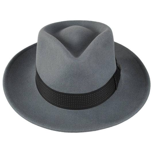 BRIXTON HATS | Eames Wool Felt Fedora Hat | 135675 | front | FUTURE GREY/BLACK