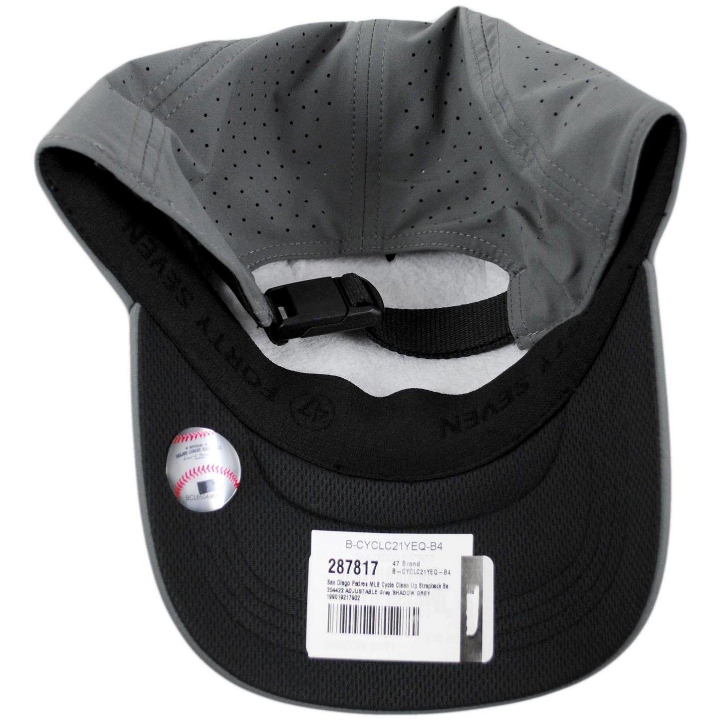 47 Brand | San Diego Padres MLB Cycle Clean Up Adjustable Baseball Cap Dad Hat | 204422 | under | SHADOW GREY