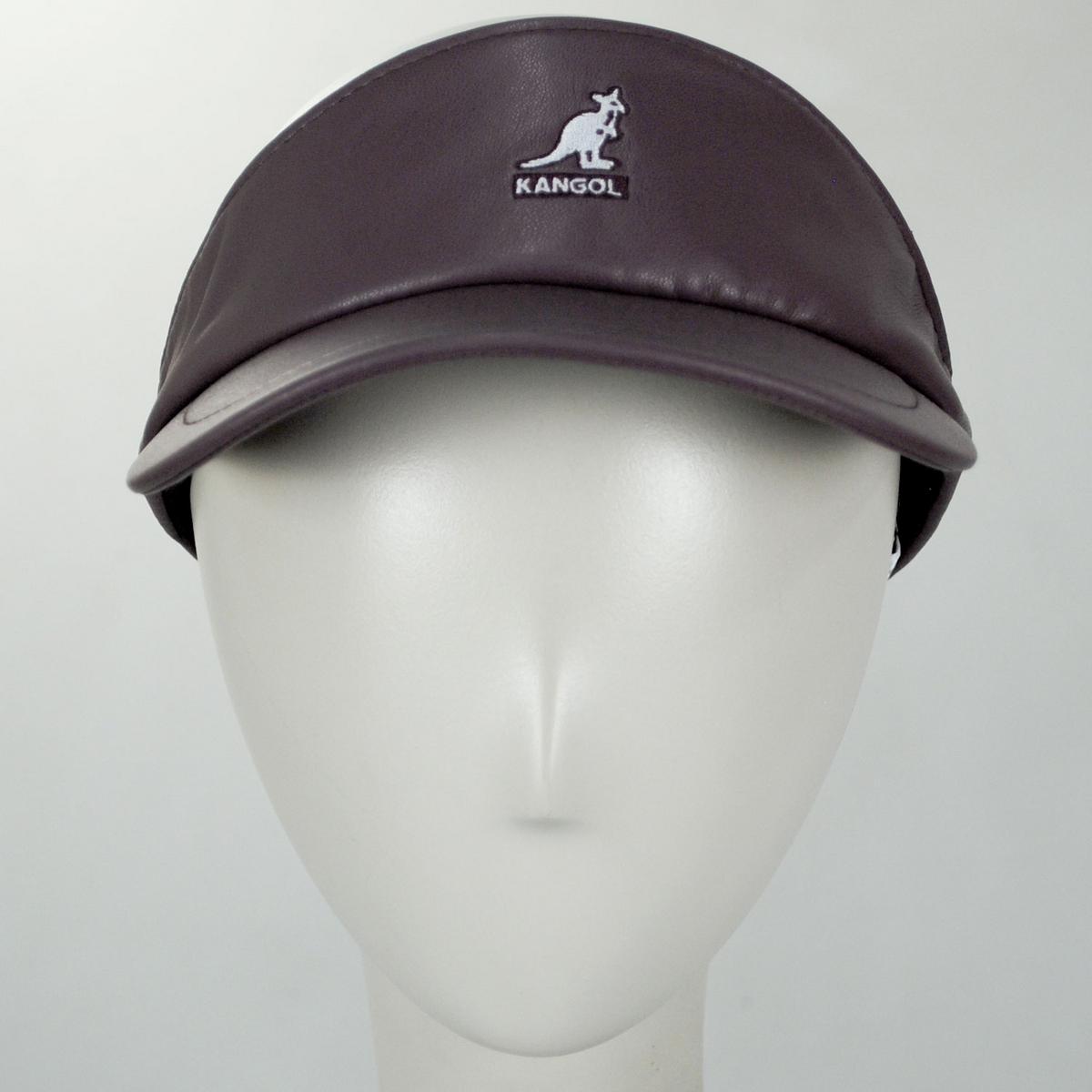 Kangol | Faux Leather Visor | 195607 | front | DEEP PLUM
