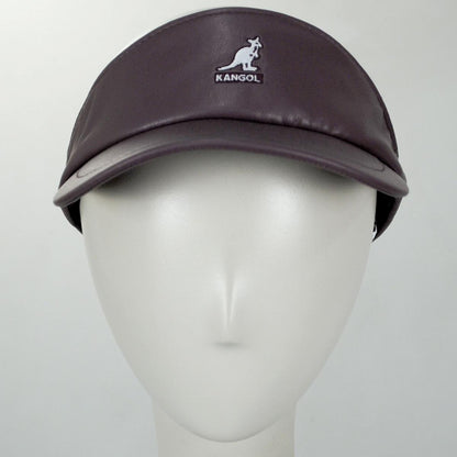 Kangol | Faux Leather Visor | 195607 | front | DEEP PLUM