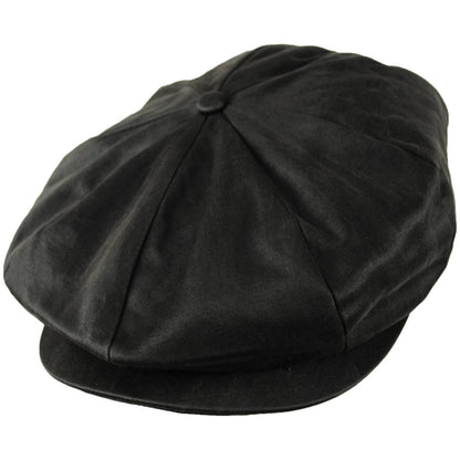 BRIXTON HATS | Brood Baggy Cotton Vegan Leather Newsboy Cap | 161585 | lead | BROWN FAUX LEATHER