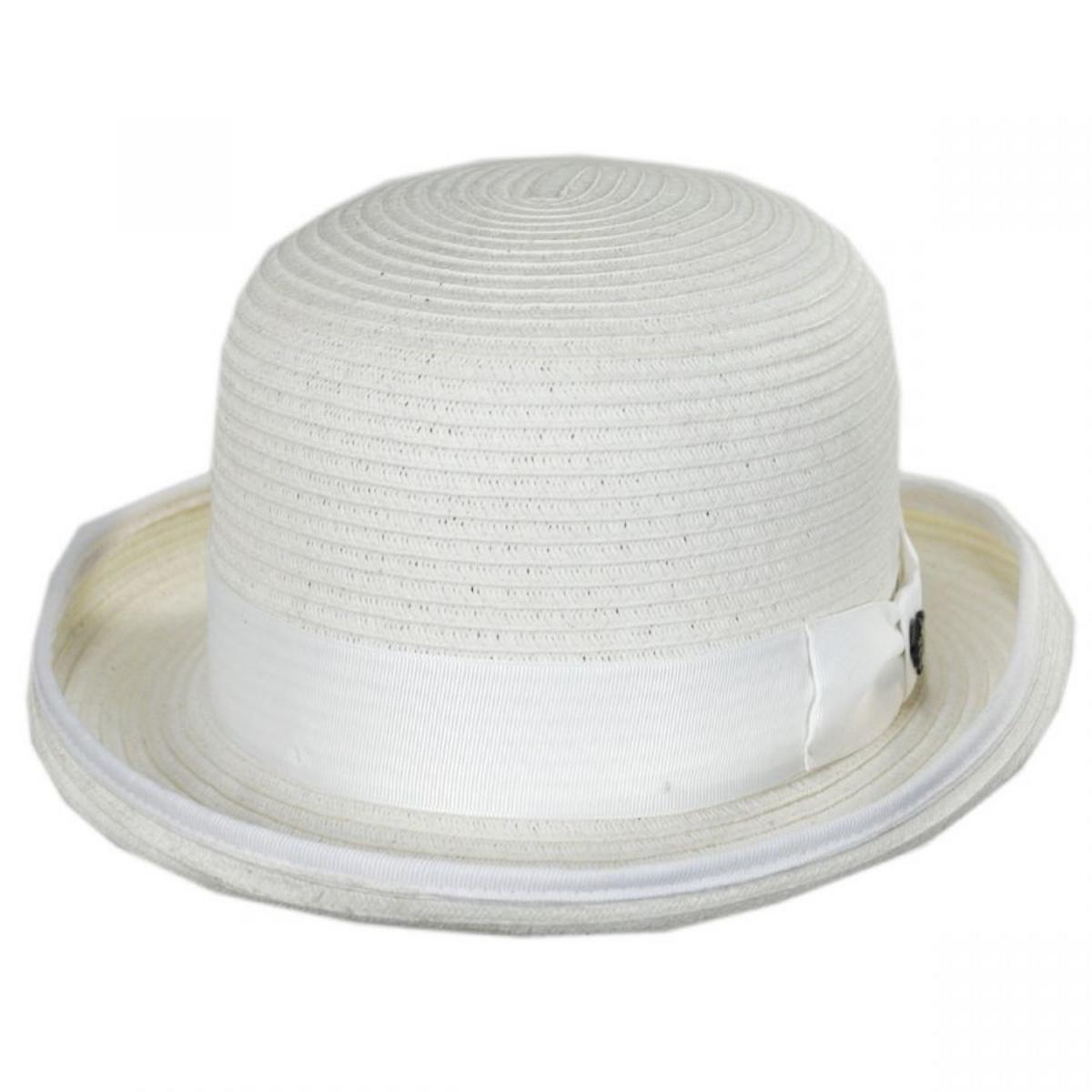 Bigalli | Kanye Toyo Straw Bowler Hat | 129228 | lead | WHITE