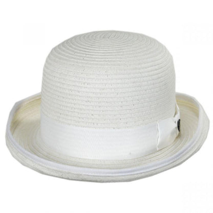 Bigalli | Kanye Toyo Straw Bowler Hat | 129228 | lead | WHITE