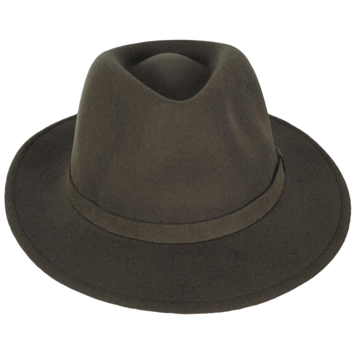 Stefeno Hats | Slope Earflap Wool Felt Fedora Hat | 136064 | front | TAUPE