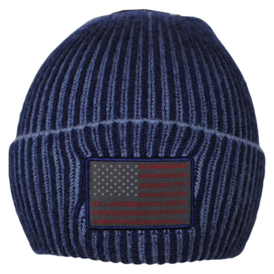 Dorfman Pacific | Constitution Acrylic Knit Beanie Hat | 500043 | front | DENIM BLUE