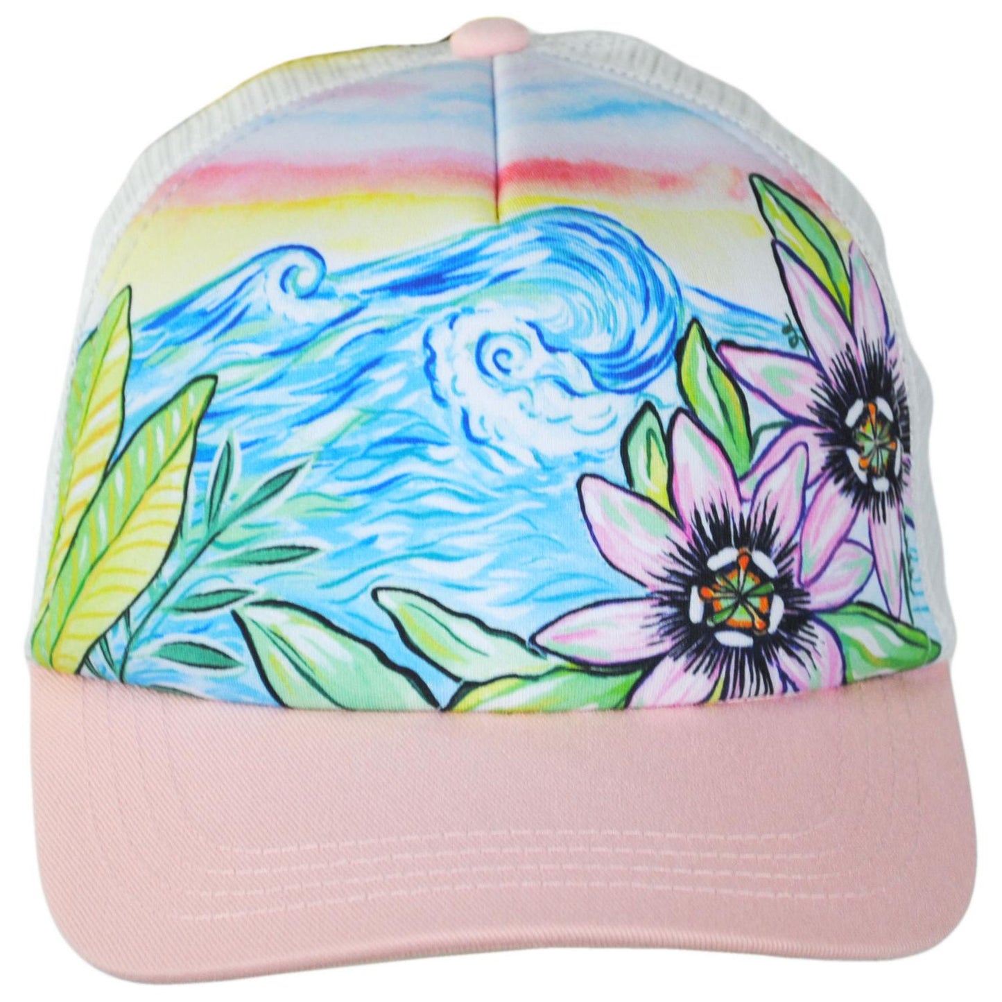 Sunday Afternoons | Kid's Passionflower Trucker Snapback Baseball Cap | 401284 | front | PASSIONFLOWER