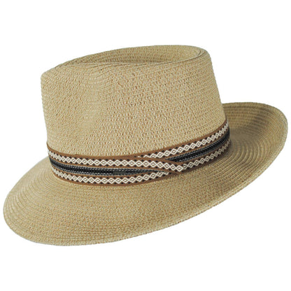 Bailey 1922 | Deven Braided Toyo Straw Fedora Hat | 127941 | profile | TAN