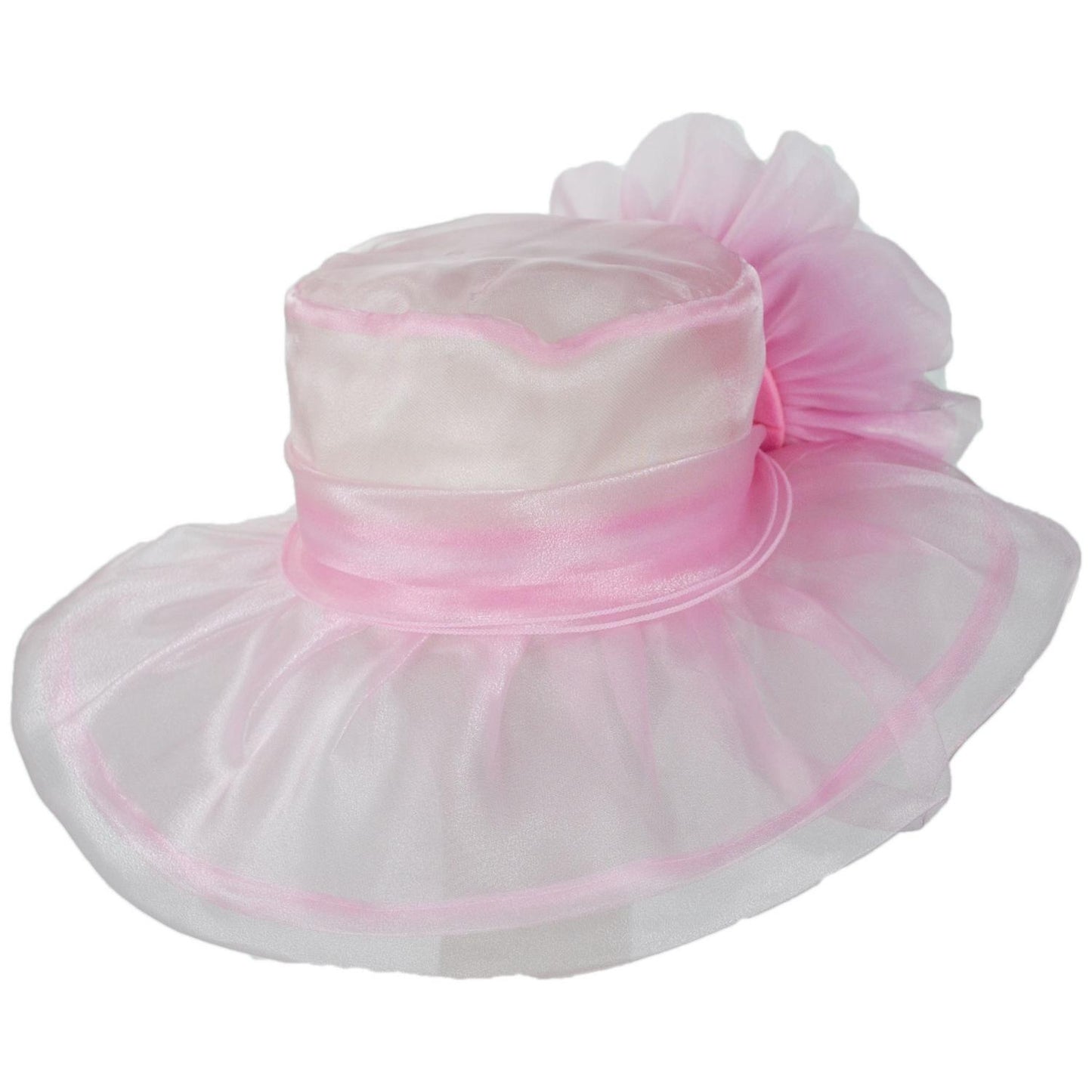 Sophia | Flower Clip Organza Dress Hat | 122910 | lead | PINK