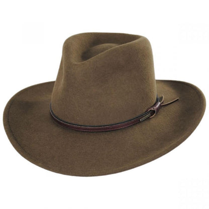 Stetson | Bozeman Crushable Wool Felt Outback Hat | 130692 | lead | LIGHT BROWN