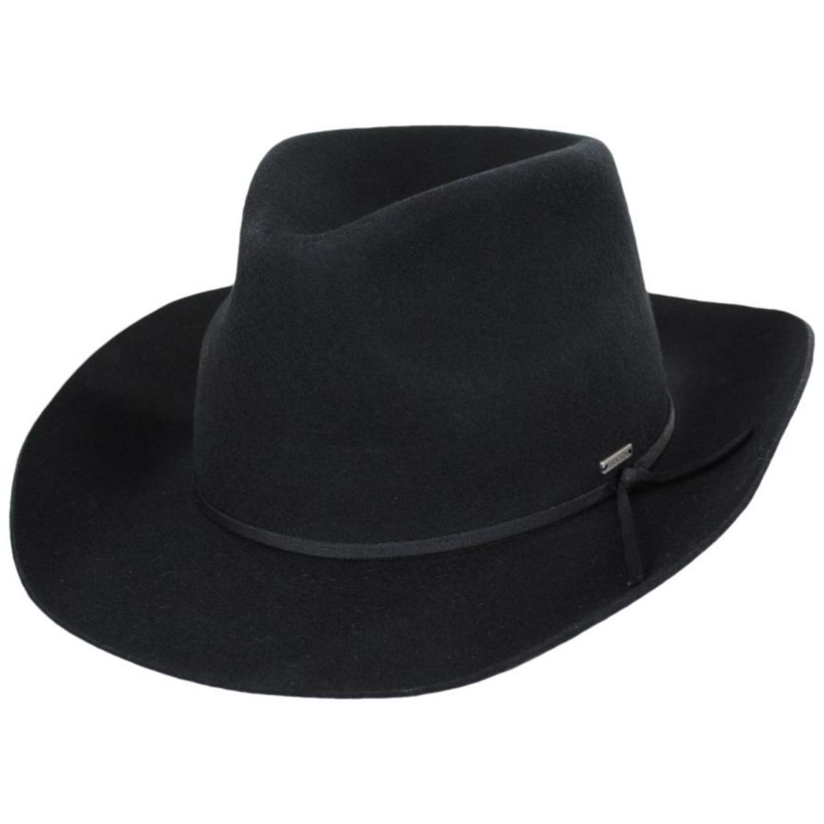 BRIXTON HATS | Duke Wool Felt Cowboy Hat | 135649 | lead | BLACK