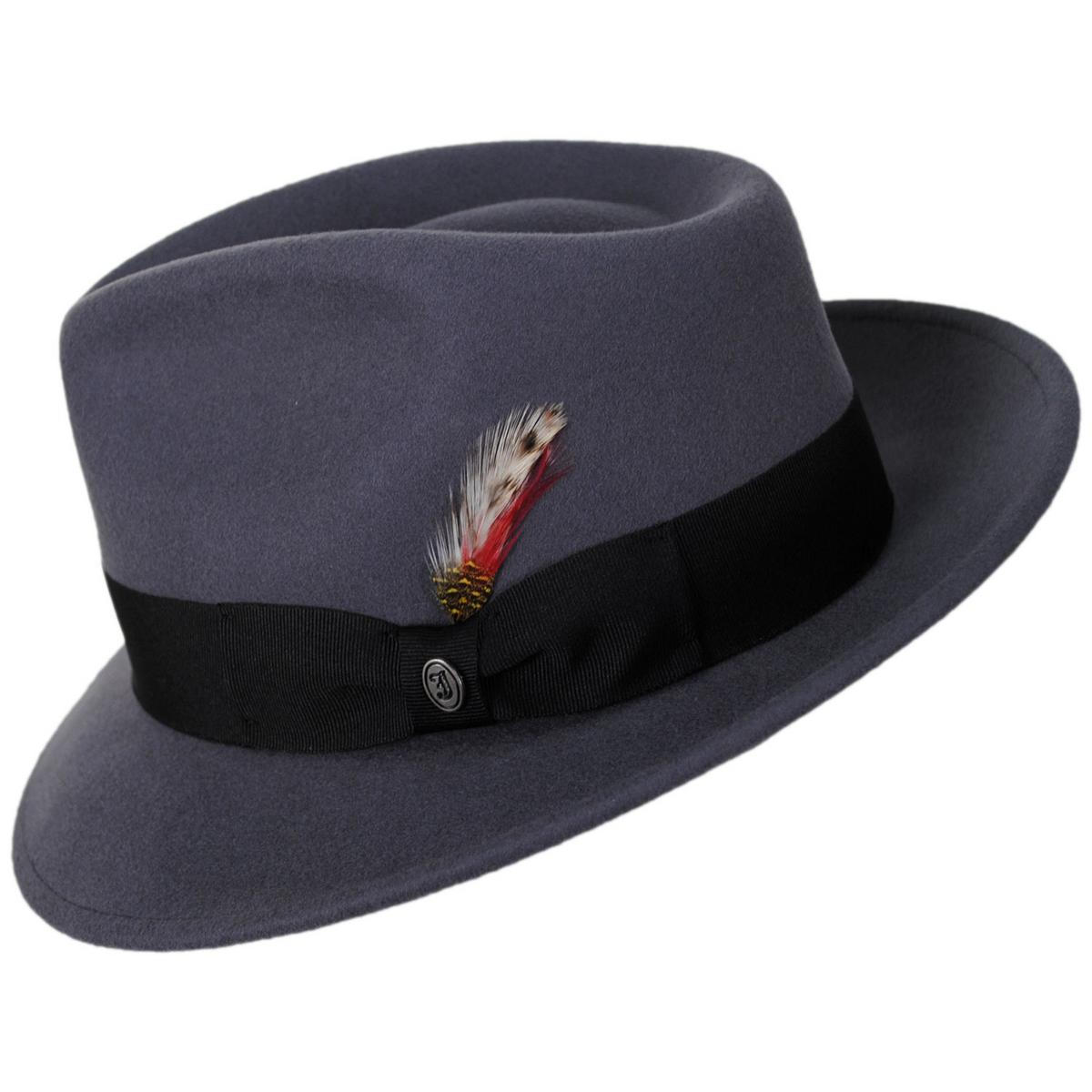 Jaxon Hats | C-Crown Crushable Wool Felt Fedora Hat | 135003 | profile | GREY