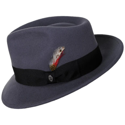 Jaxon Hats | C-Crown Crushable Wool Felt Fedora Hat | 135003 | profile | GREY