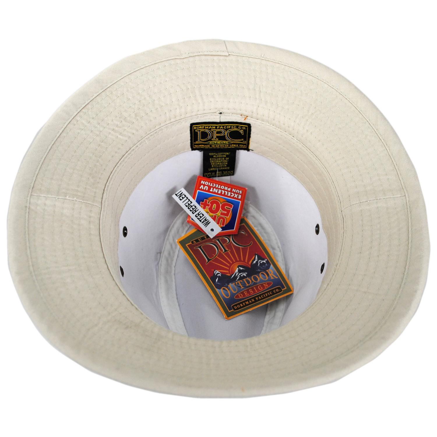 Dorfman Pacific | Packable Cotton Twill Safari Fedora Hat | 140215 | under | PUTTY