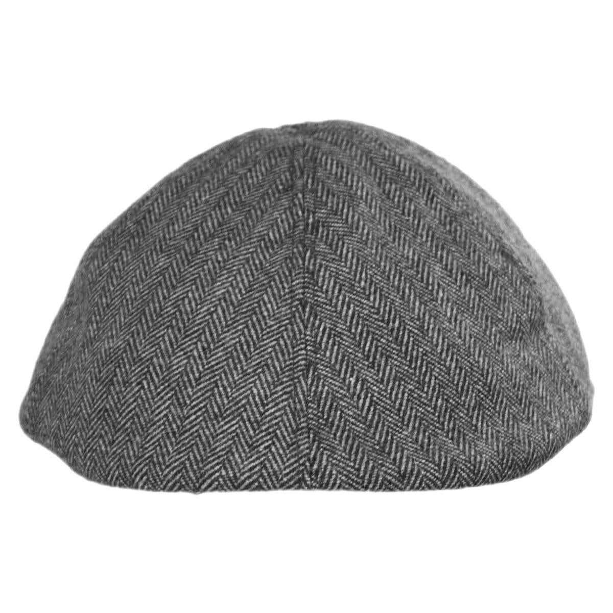 Jaxon Hats | Wholesale Herringbone Wool Blend Duckbill Ivy Cap B2B Pre-Pack | B2B167552 | front | GREY