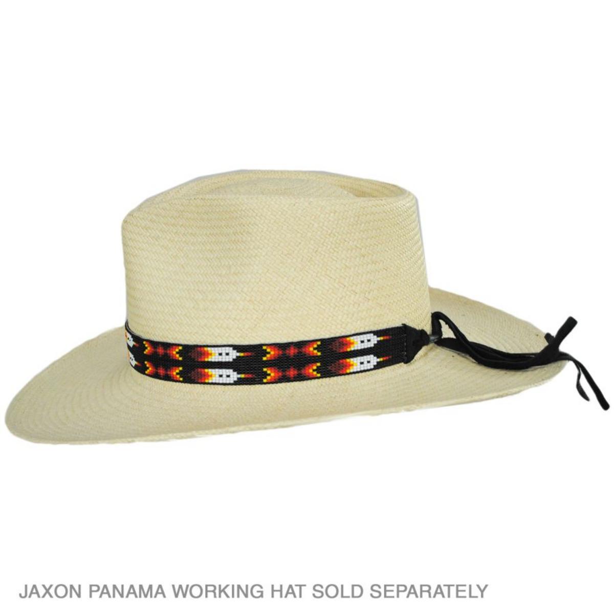 SunBody Hats | Feather + Fire Beaded Hat Band | 602631 | profile | BLACK