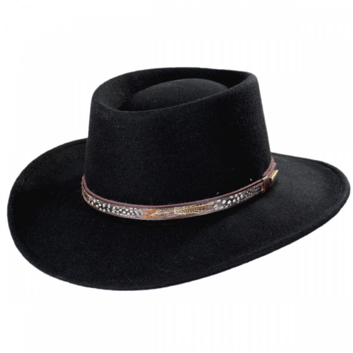 Stetson | Kelso Crushable Wool Felt Gambler Western Hat | 130675 | lead | BLACK