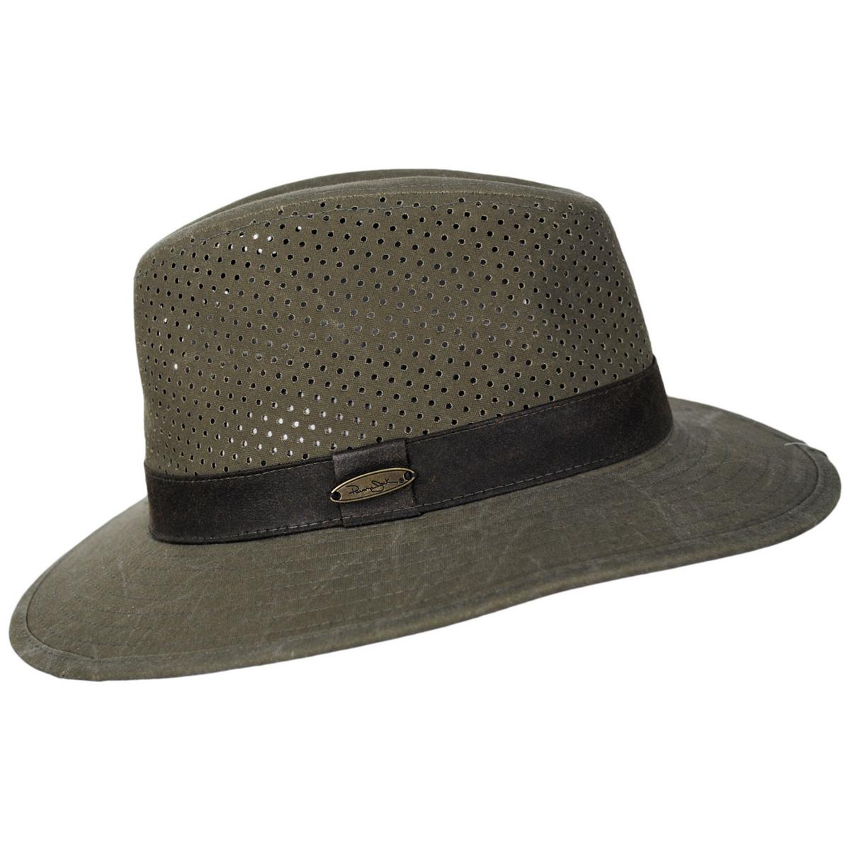 Panama Jack | Reverie Cotton Safari Fedora Hat | 400608 | profile | OLIVE