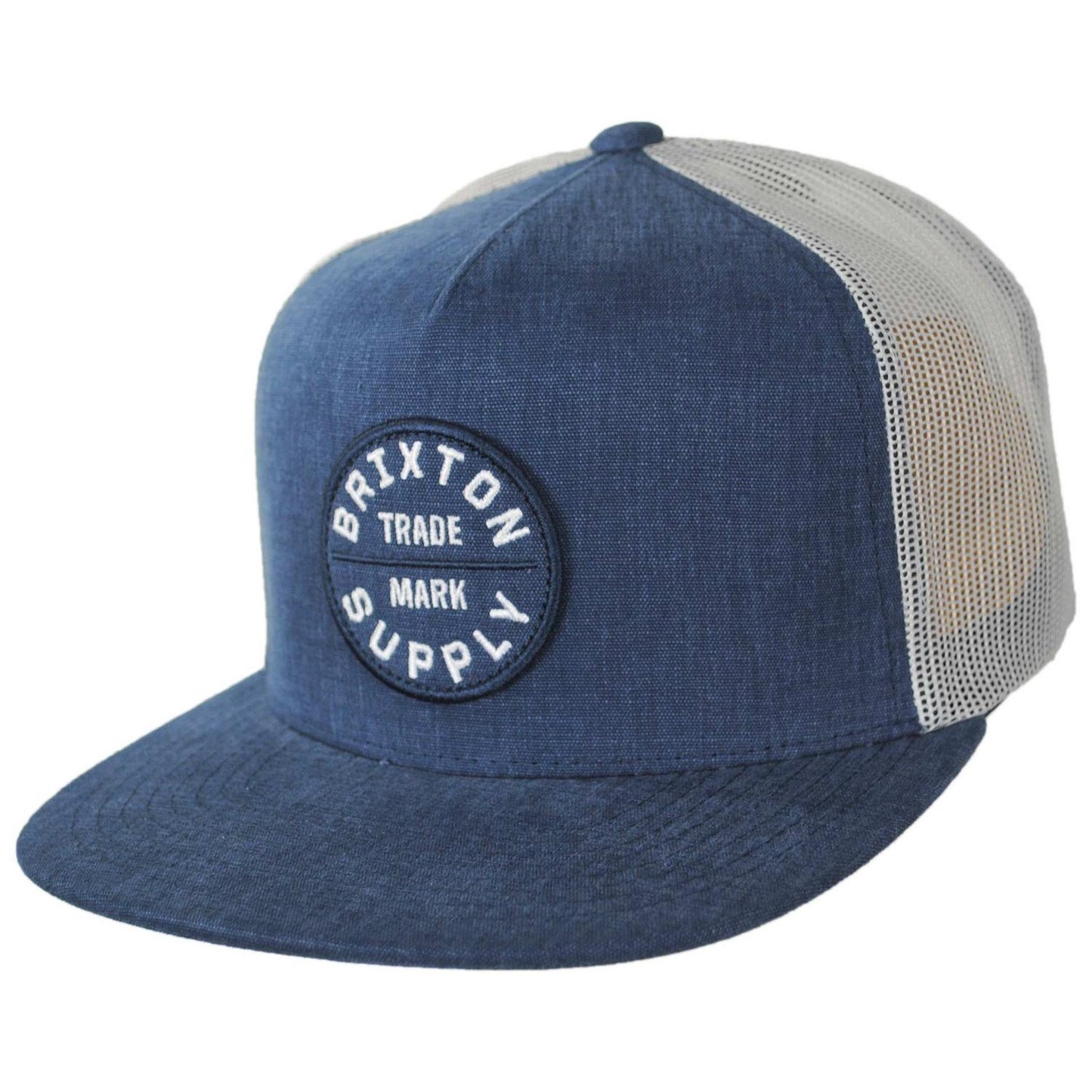 BRIXTON HATS | Oath Trucker Snapback Baseball Cap | 201704 | lead | BLUE CHAMBRAY/WHITE
