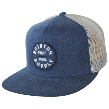 BRIXTON HATS | Oath Trucker Snapback Baseball Cap | 201704 | lead | BLUE CHAMBRAY/WHITE