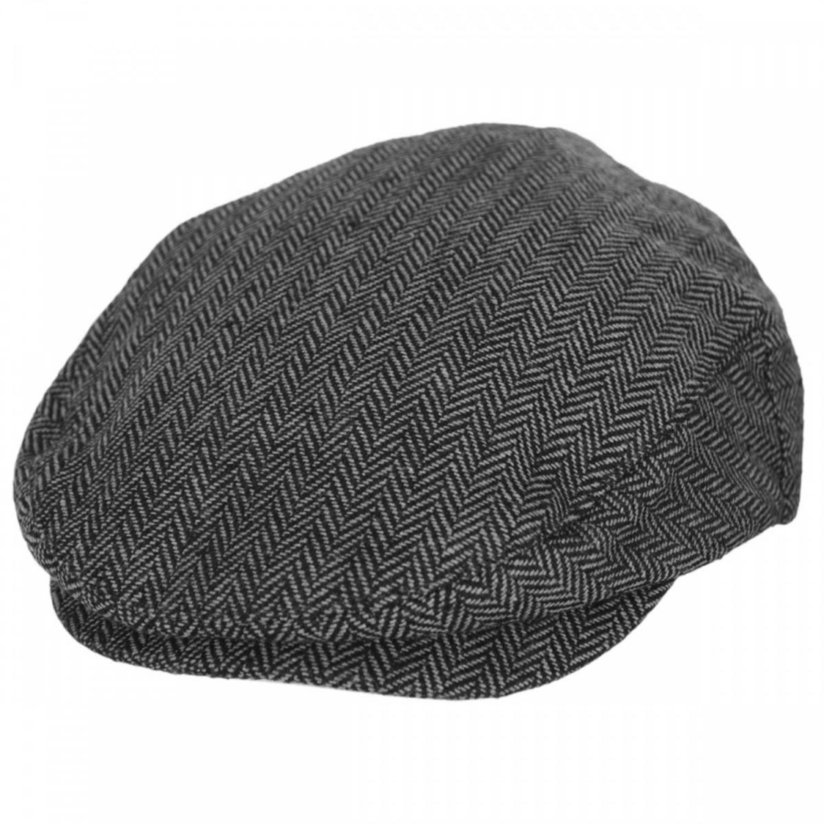 BRIXTON HATS | Hooligan Herringbone Wool Blend Ivy Cap | 161516 | lead | GREY/BLACK